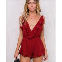 womens casualdaily rompers simple wide leg solid summer