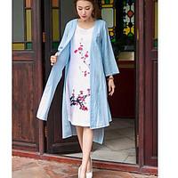 womens casualdaily work simple summer coat solid round neck long sleev ...