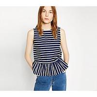 womens beach sexy summer tank top striped round neck sleeveless silk