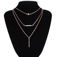 Women\'s Pendant Necklaces Layered Necklaces Statement Necklaces Alloy White Silver Golden Jewelry Wedding Party Daily Casual 1pc