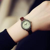 Women\'s Fashion Watch Casual Watch Quartz Leather Band Vintage Black Brown Strap Watch
