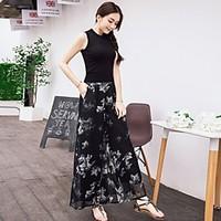 womens high rise inelastic chinos pants boho loose print