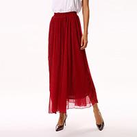 Women\'s Blue/Red Skirts , Sexy/Beach/Casual/Cute Maxi