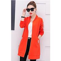 womens going out casualdaily sexy cute spring trench coat solid v neck ...
