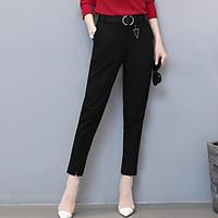 womens mid rise micro elastic chinos pants simple loose others solid