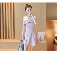 womens casualdaily a line dress solid deep u above knee sleeveless oth ...