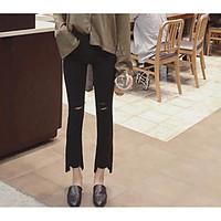 womens high rise strenchy jeans pants street chic straight solid