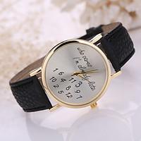 womens leather band letterwho cares iam already late case wrist watch  ...