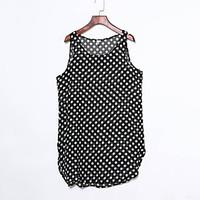 womens going out cute loose dress polka dot round neck above knee slee ...