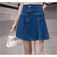 womens going out casualdaily mini skirts simple a line pure color soli ...