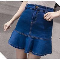 Women\'s Going out Casual/Daily Mini Skirts, Vintage Simple Bodycon Pure Color Solid Summer