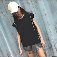 womens going out street chic t shirt solid round neck short sleeve cot ...