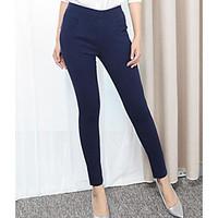 womens mid rise micro elastic skinny pants simple skinny solid