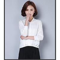 womens casualdaily simple shirt solid stand long sleeve cotton linen