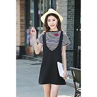 womens going out casualdaily simple street chic sheath dress solid rou ...