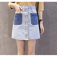 womens casualdaily mini skirts a line color block summer