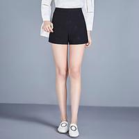 womens high rise inelastic shorts pants simple straight solid