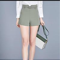 womens high rise inelastic shorts pants simple straight solid