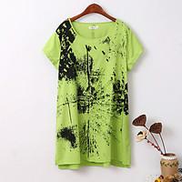 womens work sports cute chinoiserie a line dress print round neck abov ...