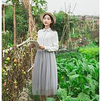 womens high rise casualdaily midi skirts a line solid spring summer