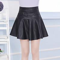 womens solid black skirts simple cute above knee plus size