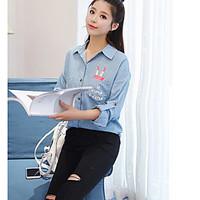 womens casualdaily work simple shirt print shirt collar long sleeve co ...