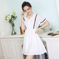 womens going out casualdaily cute loose dress solid v neck above knee  ...