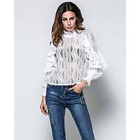 womens casualdaily simple shirt print crew neck long sleeve cotton