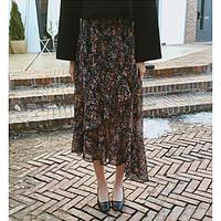 womens going out asymmetrical skirts swing print summer