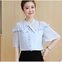 womens going out cute blouse solid v neck short sleeve others