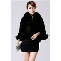 womens casualdaily simple fur coat solid stand long sleeve winter whit ...