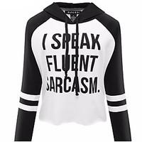 womens casualdaily sports hoodie print round neck inelastic polyester  ...