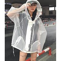 womens going out street chic summer jacket solid hooded long sleeve re ...