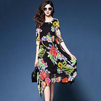 womens plus size going out chinoiserie shift dress print color block r ...