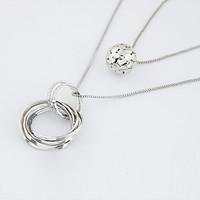 Women\'s Pendant Necklaces Layered Necklaces Alloy Round Circular Fashion Silver Jewelry Casual 1pc