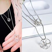 womens pendant necklaces zircon cubic zirconia rhinestone alloy geomet ...