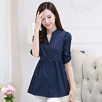 womens casualdaily simple shirt solid round neck long sleeve linen