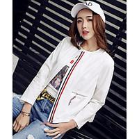 womens casualdaily simple summer jacket solid striped round neck long  ...