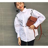 womens casualdaily simple spring shirt striped classic collar long sle ...