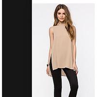 womens casualdaily simple spring t shirt solid round neck long sleeve  ...
