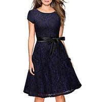 Women\'s Going out Casual/Daily Simple Street chic Sheath Dress, Solid Round Neck Above Knee Long Sleeve Black Rayon Polyester Fall Winter