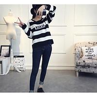 womens casualdaily cute short pullover striped red white black green r ...