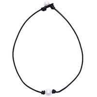 womens choker necklaces jewelry circle jewelry pearl leather dangling  ...