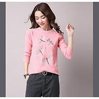 womens casualdaily simple cute fall shirt solid round neck long sleeve ...