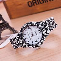 womens new fashion geneva skull patterns printing bracelet watches coo ...