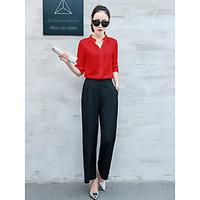 womens daily others spring fall shirt pant suits solid polka dot strip ...