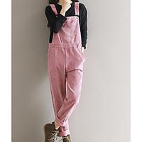 womens high rise inelastic overalls pants simple slim solid