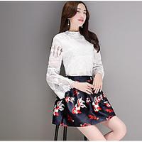 womens casualdaily street chic spring summer shirt skirt suits animal  ...