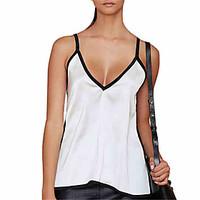 womens casualdaily sexy summer tank top color block deep v sleeveless  ...