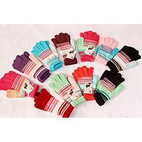 women rayon fingertips wrist length rainbow cute winter